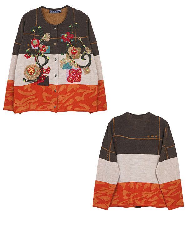 
                  
                    Load image into Gallery viewer, フラワーベース刺繍カーディガン / BEA01416WA
                  
                