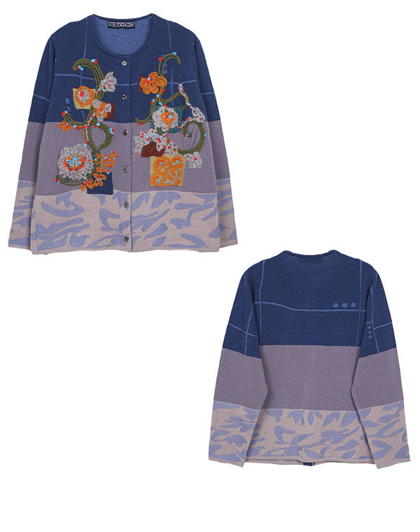 
                  
                    Load image into Gallery viewer, フラワーベース刺繍カーディガン / BEA01416WA
                  
                