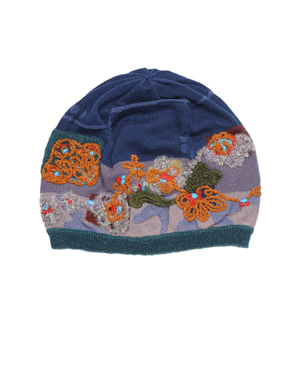 
                  
                    Load image into Gallery viewer, フラワーベース刺繍ニット帽 / BEA01418WA
                  
                