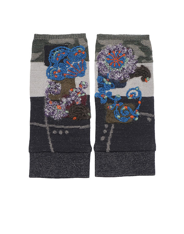 
                  
                    Load image into Gallery viewer, フラワーベース刺繍アームウォーマー / BEA01419WA
                  
                