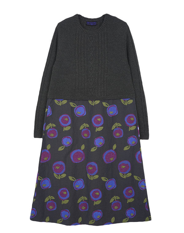 
                  
                    Load image into Gallery viewer, ポッピンローズニット使いワンピース / BEA01475WA
                  
                