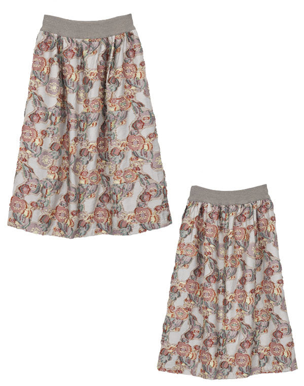 
                  
                    Load image into Gallery viewer, 花の種フリンジギャザースカート / BEA01489WA
                  
                