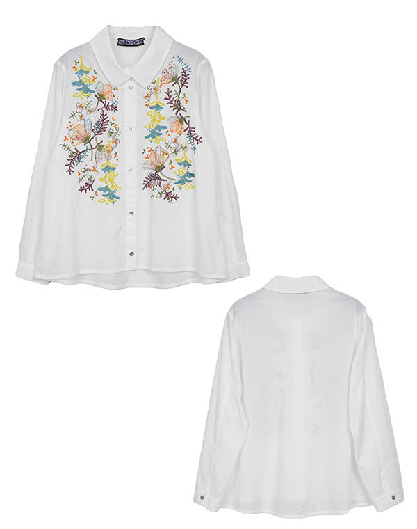 
                  
                    Load image into Gallery viewer, 花刺繍ローンブラウス / BEA01498WA
                  
                