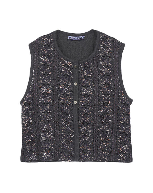 
                  
                    Load image into Gallery viewer, ファンシーレースニット使いベスト / BEA01504WA
                  
                