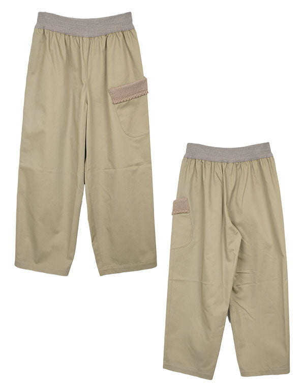 
                  
                    Load image into Gallery viewer, チノクロスニットアクセントパンツ / BEA01509WA
                  
                