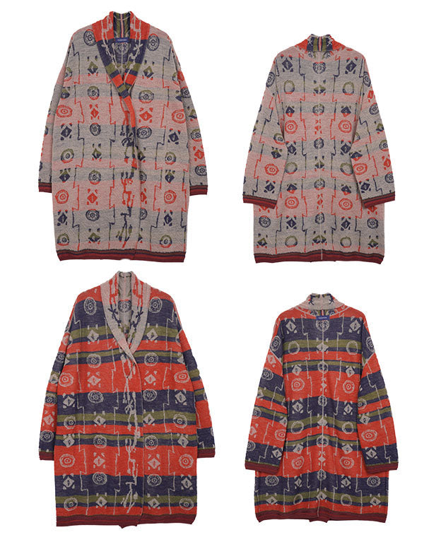 
                  
                    Load image into Gallery viewer, ミューラル柄リバーシブルロングカーディガン / BEA07403WA
                  
                