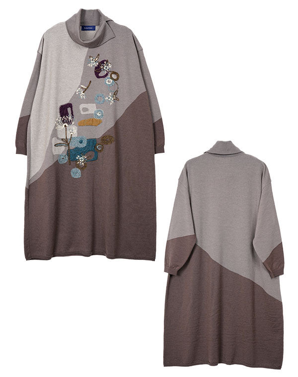 
                  
                    Load image into Gallery viewer, 野花柄刺繍入りワンピース / BEA07408WA
                  
                