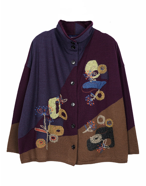 
                  
                    Load image into Gallery viewer, 野花柄刺繍入りカーディガン / BEA07409WA
                  
                