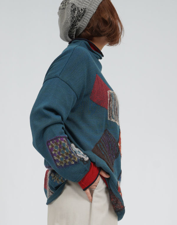 
                  
                    Load image into Gallery viewer, パッチワーク柄プルオーバー / BEA07412WA
                  
                