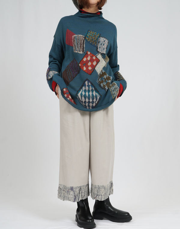 
                  
                    Load image into Gallery viewer, レース付きワイドパンツ / BEA07472WA
                  
                