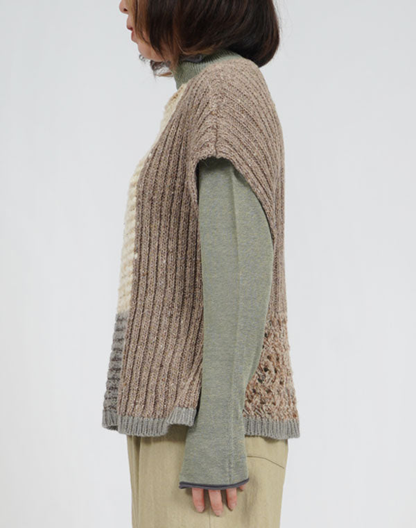 
                  
                    Load image into Gallery viewer, パッチワークMIXベスト / BEA07427WA
                  
                