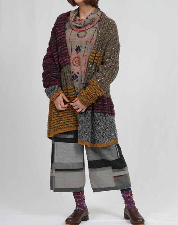 
                  
                    Load image into Gallery viewer, パッチワークMIXロングカーディガン / BEA07428WA
                  
                