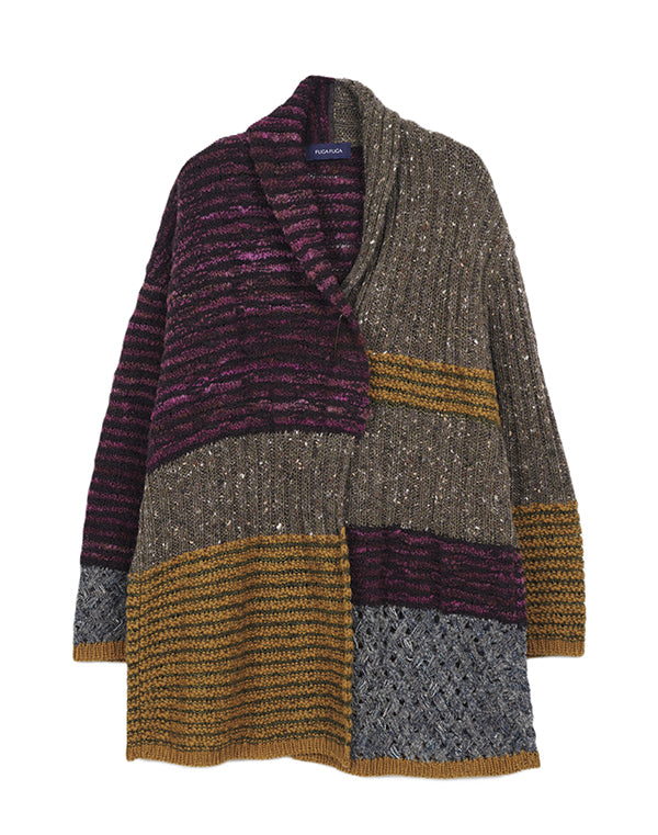 パッチワークMIXロングカーディガン / BEA07428WA – satoseni online