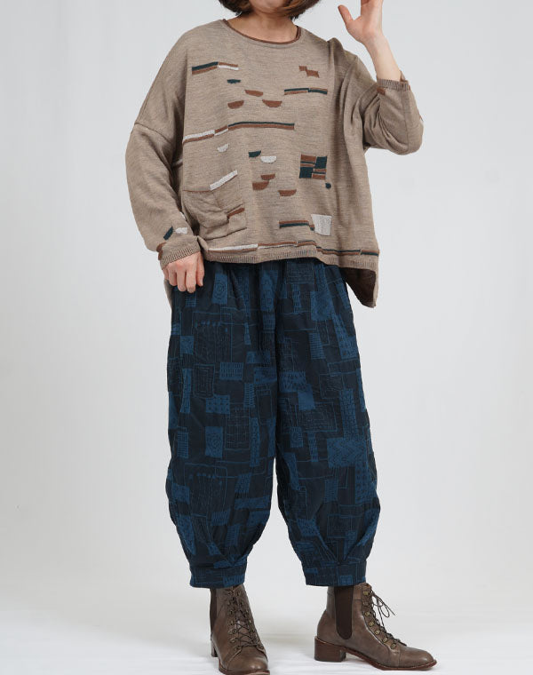 
                  
                    Load image into Gallery viewer, 刺し子柄ストレッチバルーンパンツ / BEA07458WA
                  
                