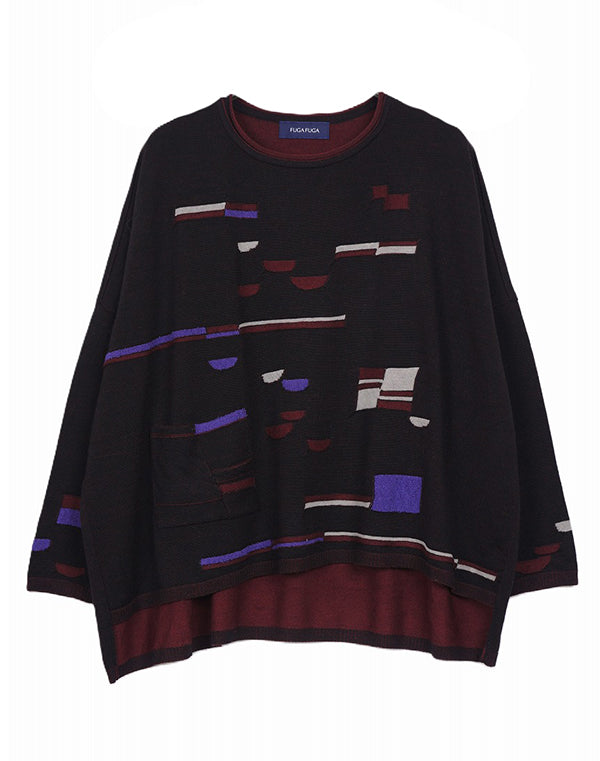 
                  
                    Load image into Gallery viewer, 光と影柄プルオーバー / BEA07431WA
                  
                