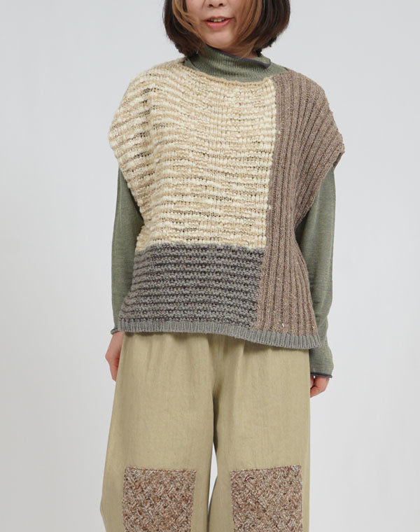 
                  
                    Load image into Gallery viewer, パッチワークMIXベスト / BEA07427WA
                  
                