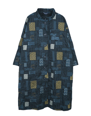 刺し子柄ストレッチロングコート / BEA07457WA – satoseni online