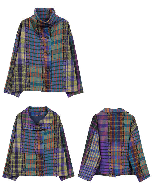 
                  
                    Load image into Gallery viewer, パッチワークチェック柄ショートコート / BEA07460WA
                  
                