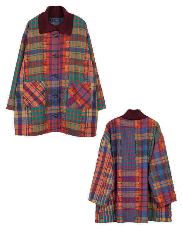 裏地が可愛い♡ ストフ　ボックスコート Cross it off - アウター（WOMEN） – satoseni online store