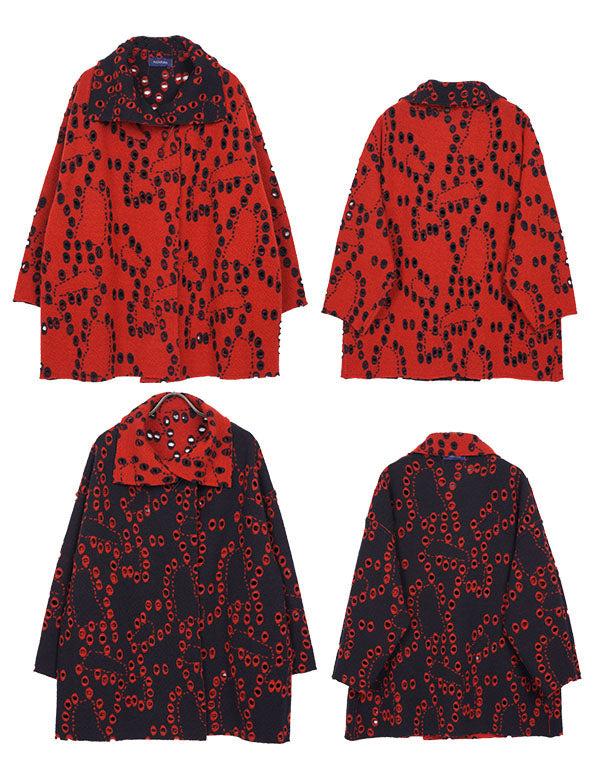 
                  
                    Load image into Gallery viewer, 穴あきジャージーリバーシブルカーディガン / BEA07479WA
                  
                