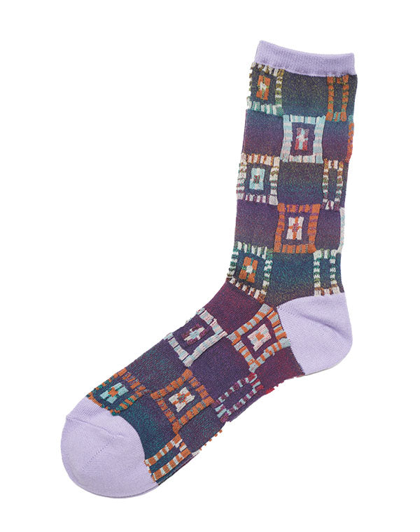 
                  
                    Load image into Gallery viewer, タイル柄ミドルゲージソックス / BEA07483WA
                  
                