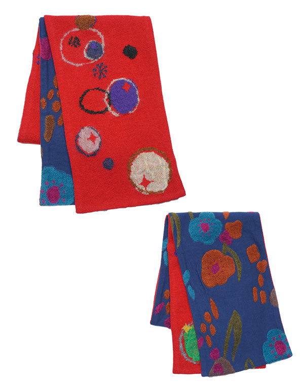 
                  
                    Load image into Gallery viewer, わっかインターシャリバーシブルマフラー / BEF01631WA
                  
                