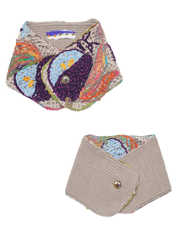 
                  
                    Load image into Gallery viewer, 洋梨刺繍リバーシブルマフラー / BEF01649WA
                  
                