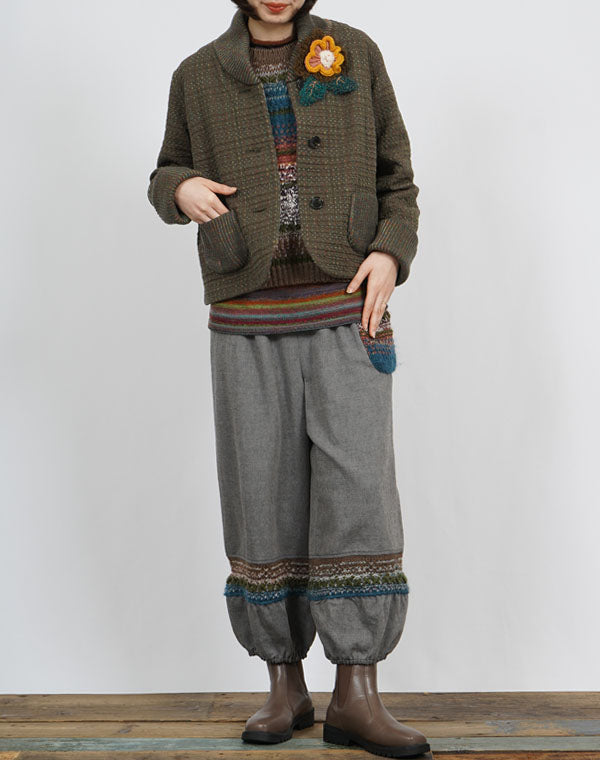 
                  
                    Load image into Gallery viewer, ドットチェックリバーシブルショートコート / BEF01661WA
                  
                