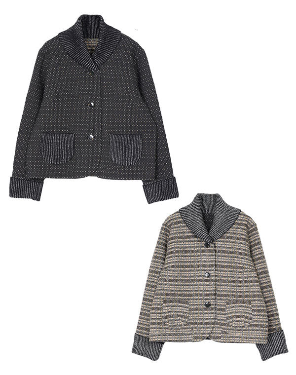 
                  
                    Load image into Gallery viewer, ドットチェックリバーシブルショートコート / BEF01661WA
                  
                