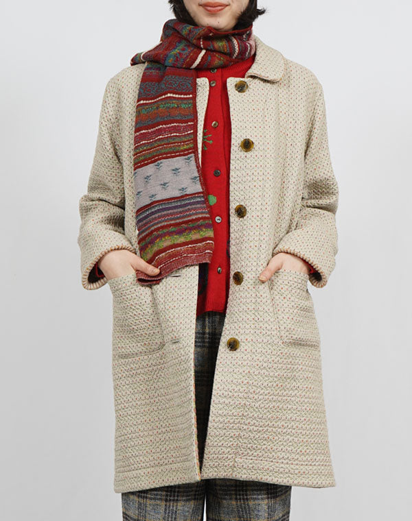 
                  
                    Load image into Gallery viewer, ドットチェックリバーシブルロングコート / BEF01662WA
                  
                