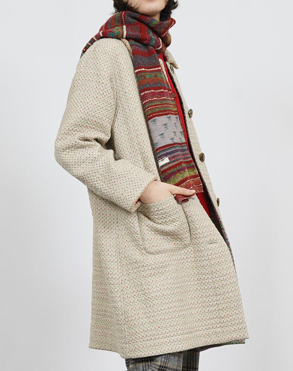 
                  
                    Load image into Gallery viewer, ドットチェックリバーシブルロングコート / BEF01662WA
                  
                