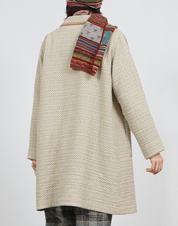 
                  
                    Load image into Gallery viewer, ドットチェックリバーシブルロングコート / BEF01662WA
                  
                