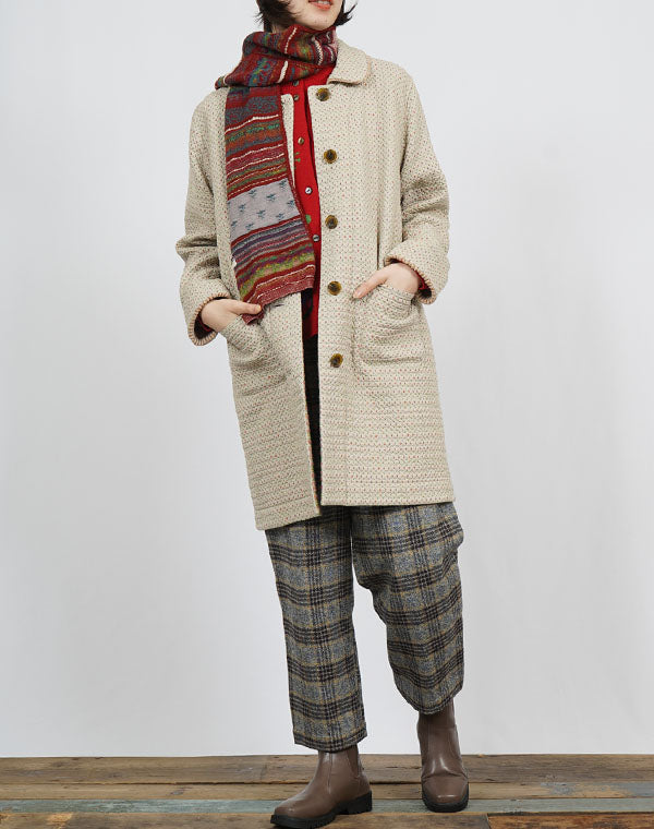 
                  
                    Load image into Gallery viewer, ドットチェックリバーシブルロングコート / BEF01662WA
                  
                