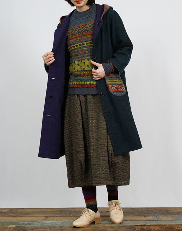 
                  
                    Load image into Gallery viewer, ドットチェックリバーシブルバルーンスカート / BEF01663WA
                  
                