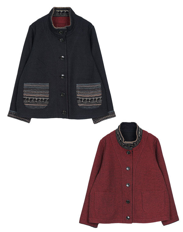 
                  
                    Load image into Gallery viewer, ウールコットンリバーシブルショートコート / BEF01664WA
                  
                