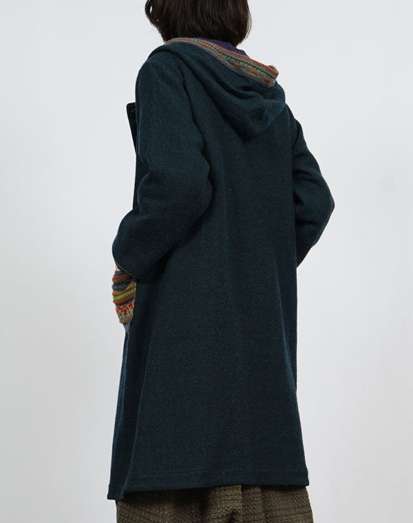 
                  
                    Load image into Gallery viewer, ウールコットンリバーシブルフーディーコート / BEF01665WA
                  
                