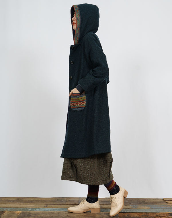 
                  
                    Load image into Gallery viewer, ウールコットンリバーシブルフーディーコート / BEF01665WA
                  
                