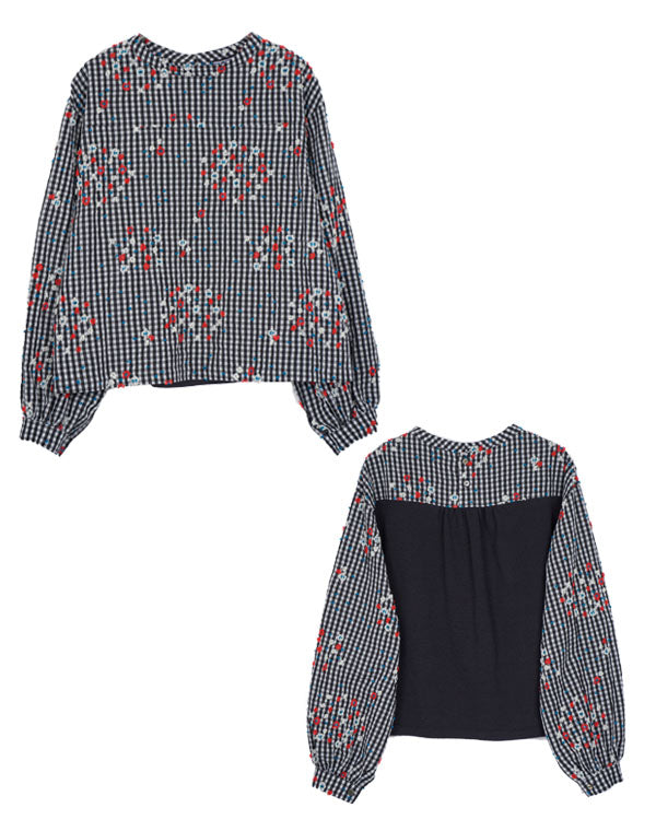 
                  
                    Load image into Gallery viewer, 寄せ植えチェックブラウス / BEF01668WA
                  
                