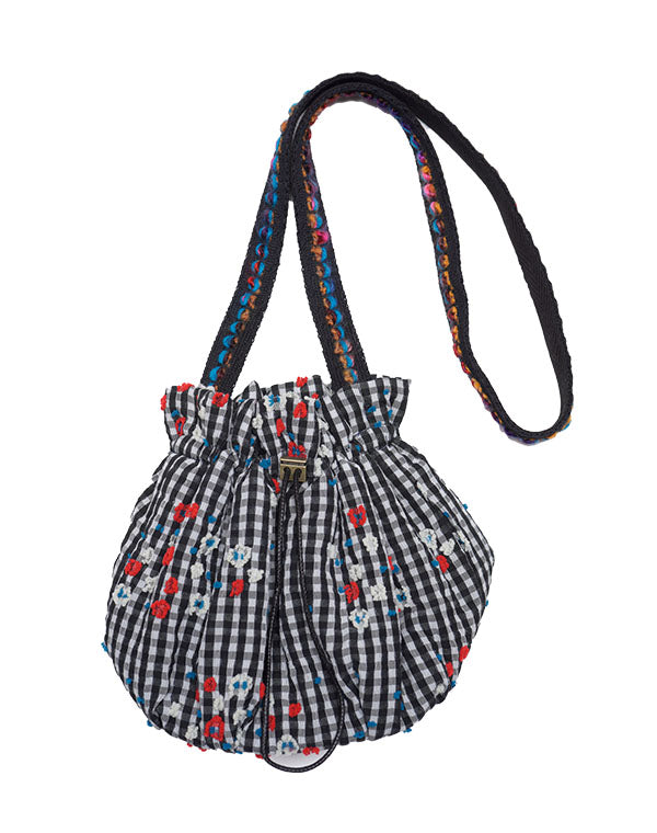 
                  
                    Load image into Gallery viewer, 寄せ植えチェックギャザーバッグ / BEF01671WA
                  
                