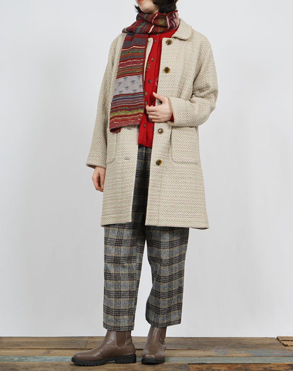 
                  
                    Load image into Gallery viewer, コットンチェックテーパードパンツ / BEF01680WA
                  
                