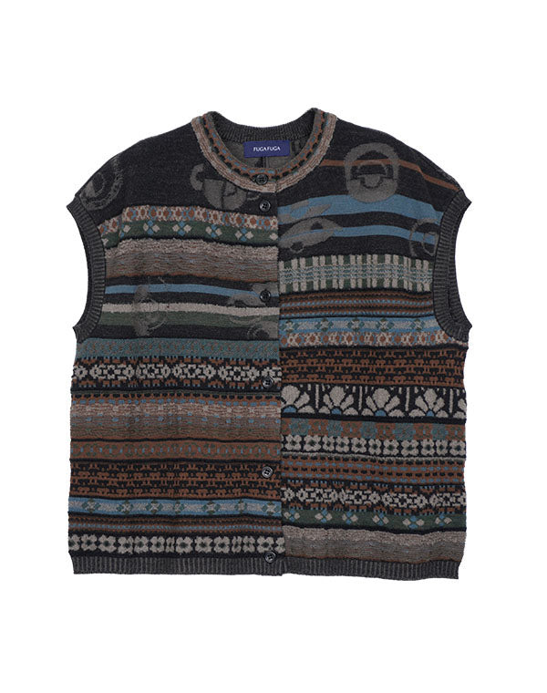 
                  
                    Load image into Gallery viewer, MIX ジャカード前開きベスト / BEF07604WA
                  
                