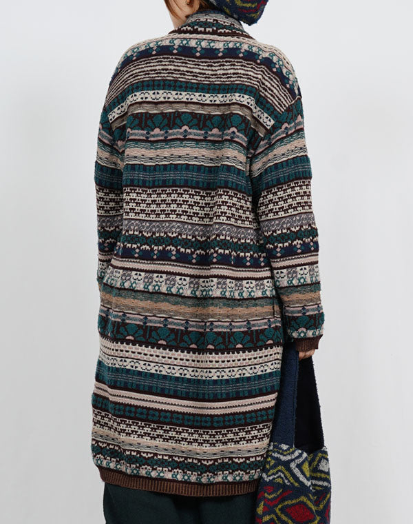 
                  
                    Load image into Gallery viewer, MIX ジャカードロングコート / BEF07605WA
                  
                