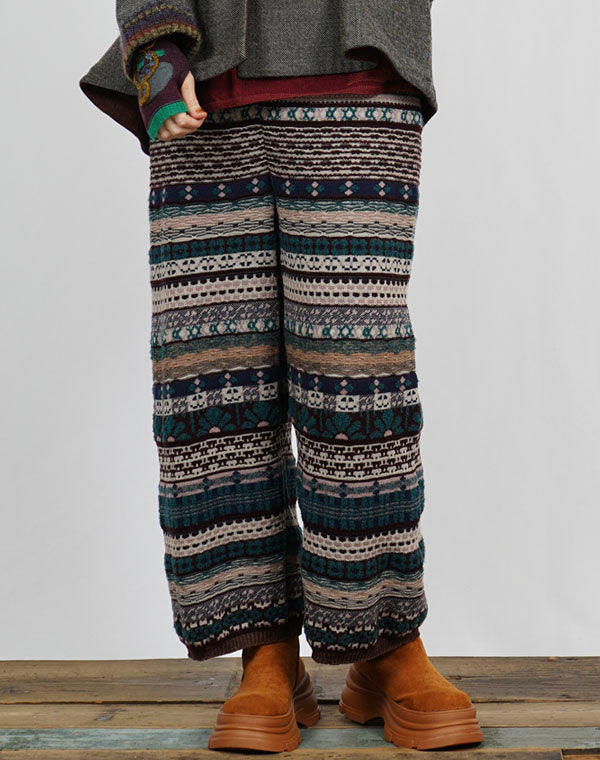 
                  
                    Load image into Gallery viewer, MIX ジャカードニットパンツ / BEF07606WA
                  
                