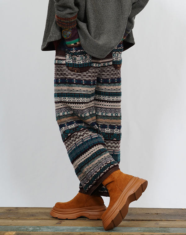 
                  
                    Load image into Gallery viewer, MIX ジャカードニットパンツ / BEF07606WA
                  
                