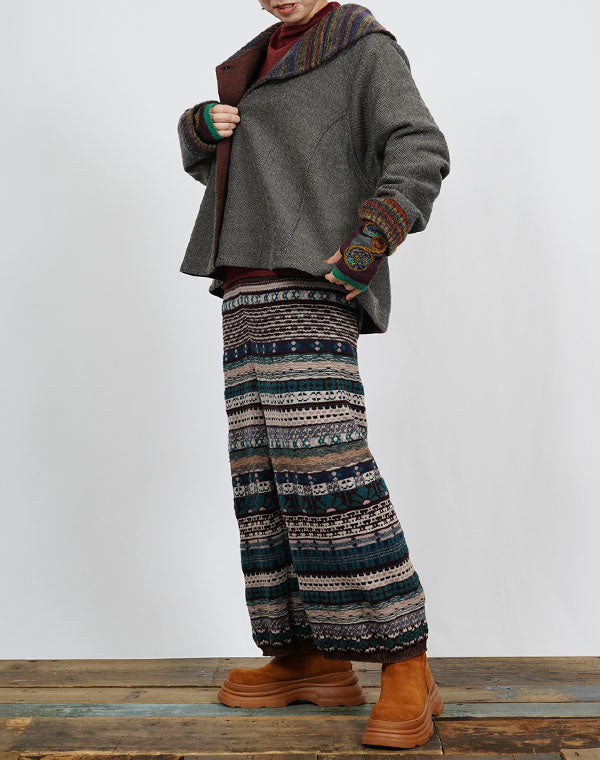 
                  
                    Load image into Gallery viewer, MIX ジャカードニットパンツ / BEF07606WA
                  
                