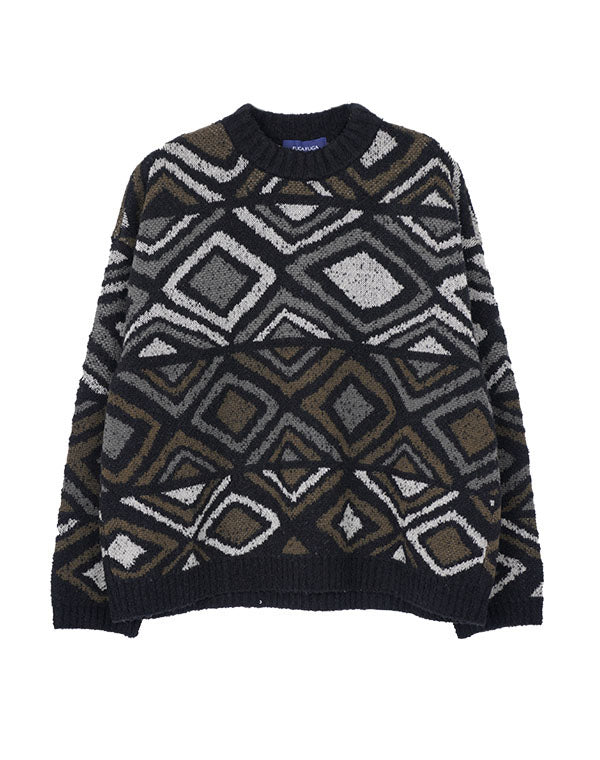 
                  
                    Load image into Gallery viewer, ダイヤ柄プードルプルオーバー / BEF07622WA
                  
                