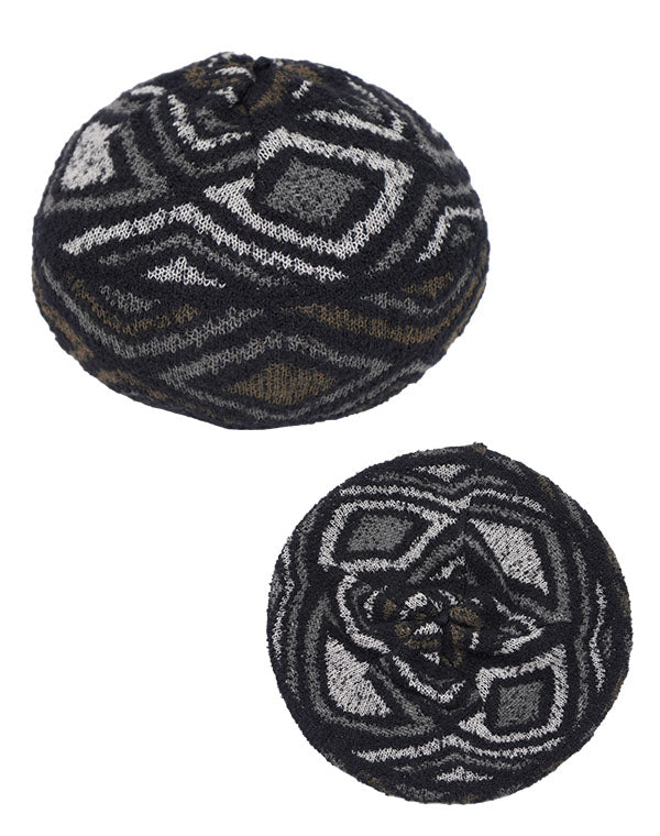 
                  
                    Load image into Gallery viewer, ダイヤ柄プードルベレー帽 / BEF07625WA
                  
                