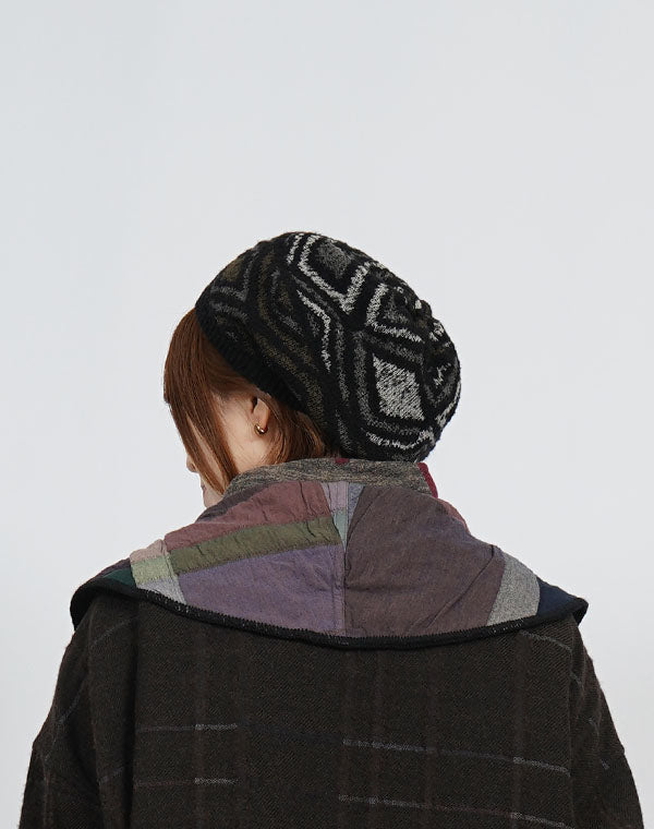 
                  
                    Load image into Gallery viewer, ダイヤ柄プードルベレー帽 / BEF07625WA
                  
                