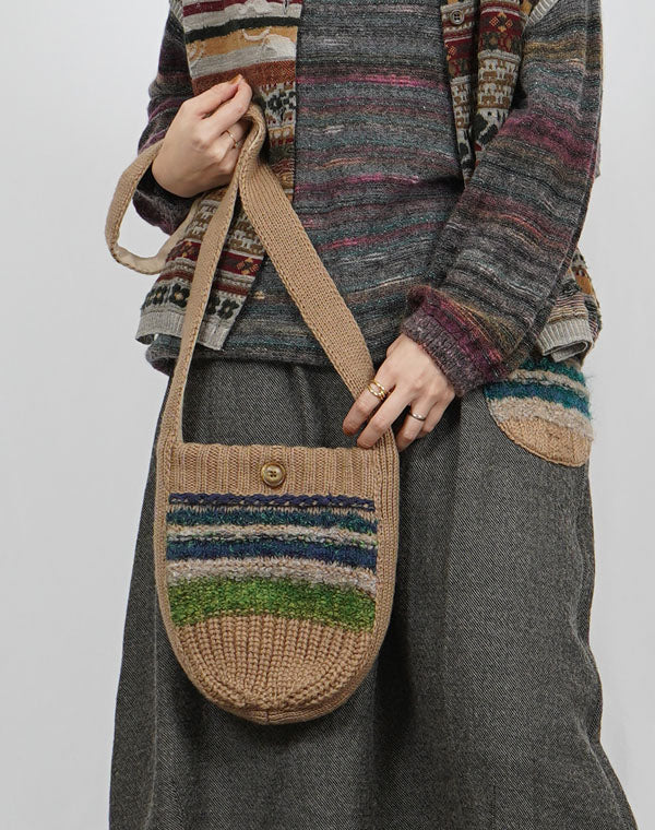 
                  
                    Load image into Gallery viewer, MIXボーダーショルダーバッグ / BEF07631WA
                  
                