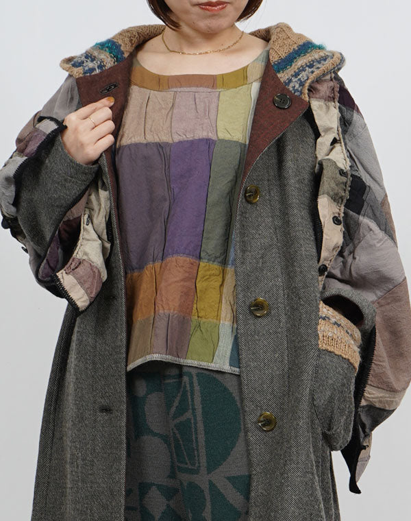 
                  
                    Load image into Gallery viewer, 袋チェックリバーシブルベスト / BEF07648WA
                  
                